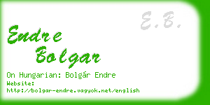 endre bolgar business card