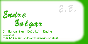 endre bolgar business card